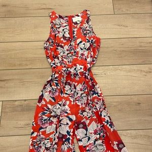 Yumi Kim Silk Red Floral Jumpsuit XS